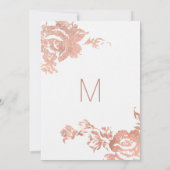 エレガントなモダンローズゴールドの花のフラワーガール 招待状 (裏面)