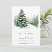 エレガントなモダン企業クリスマスホリデーパーティー 招待状 (スタンド正面)