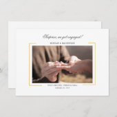 エレガントなモダン写真エンゲージメントパーティー 招待状 (正面/裏面)