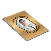 エレガントなモダン写真ゴールドブラックスマート名言 ノートブック (右側)