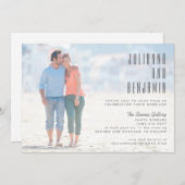 エレガントなモダン写真テキストオーバーレイおしゃれなウェディング 招待状 (正面/裏面)