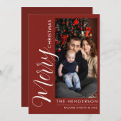 エレガントなモダン写真ホリデーカード| 楽しいクリスマスを！ シーズンカード (正面/裏面)