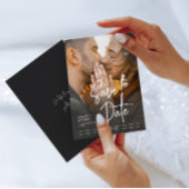 エレガントなモダン写真 Save the Date 結婚式 招待状