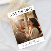 エレガントなモダン写真QRコード Save the date 招待状