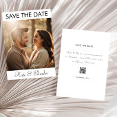エレガントなモダン写真QRコード Save the date 招待状