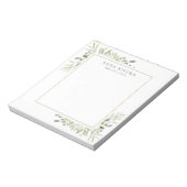 エレガントなモダン水彩グリーン花 ノートパッド (回転)