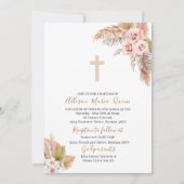 エレガントなモダン水彩洗礼 招待状 (正面)