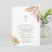 エレガントなモダン水彩洗礼 招待状 (スタンド正面)