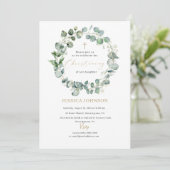 エレガントなモダン水彩洗礼 招待状 (スタンド正面)