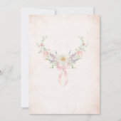 エレガントなモダン水彩花の洗礼式 招待状 (裏面)