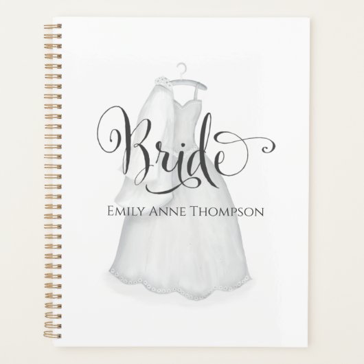 エレガントなモダン花嫁のウェディングミニマルドレス プランナー手帳 (正面)