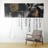 エレガントなモダン花柄 定年退職パーティー 背景 タペストリー (インサイチュ(横))