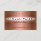 エレガントなモダン銅カードに金のライン 名刺 (裏面)