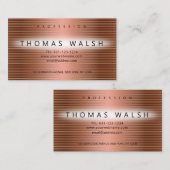エレガントなモダン銅カード ゴールドライン付き 名刺 (正面/裏面)