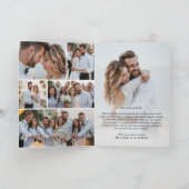 エレガントなモダン8枚写真ウェディング サンキューカード (内部)