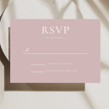 エレガントなモダン ダスティピンク ウェディング RSVP カード