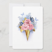 エレガントなモダン ダスティピンク ローズ フローラル 招待状 (裏面)