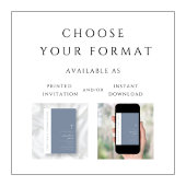 エレガントなモダン ダスティーブルー クロス ファースト コミュニオン 招待状