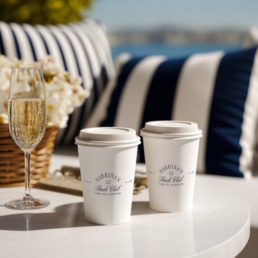 エレガントなモダン ネイビーブルーのバチェロレッテ 紙コップ