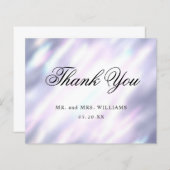 エレガントなモダン パープル ホワイト シンプル お礼カード (正面/裏面)