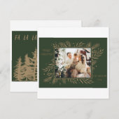 エレガントなモダン ファ ラ ラ フォト エバーグリーン クリスマス (正面/裏面)