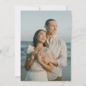 エレガントなモダン フォト ダスティーブルー ウェディング 招待状 (裏面)