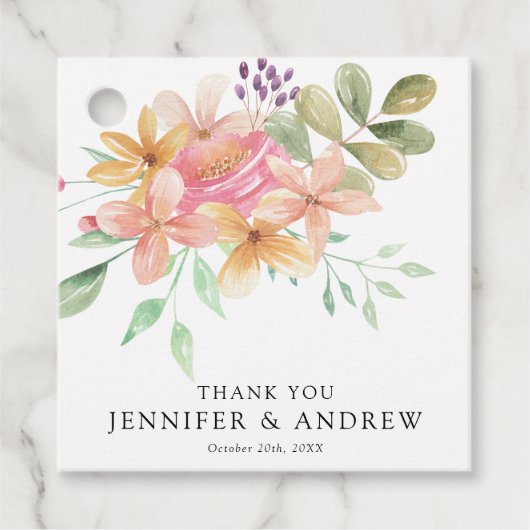 エレガントなモダン フラワープリント クラシック フェイバータグ (正面)