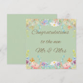 エレガントなモダン フラワー ウェディング カード (正面/裏面)