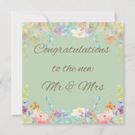 エレガントなモダン フラワー ウェディング カード