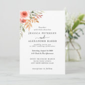 エレガントなモダン フラワー ウォーターカラー グリーン 招待状 (スタンド正面)