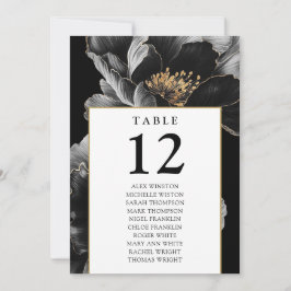 エレガントなモダン フラワー テーブル ナンバー シーティング チャート 招待状