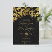 エレガントなモダン ブラック ゴールドの結婚式招待状 招待状 (スタンド正面)