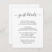 エレガントなモダン ブラック&ホワイトの封入カード エンクロージャーカード (正面/裏面)