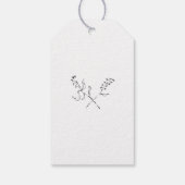 エレガントなモダン ブラック/ホワイト フラワー リース ギフトタグ (裏面)