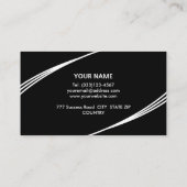 エレガントなモダン ブラック&ホワイト 名刺 (裏面)