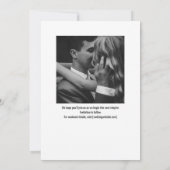 エレガントなモダン ブラック＆ホワイト 現代のウェディング セーブザデート (裏面)