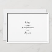 エレガントなモダン ベストマン プロポーズ カード (裏面)