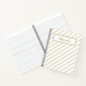 エレガントなモダン ホワイト ドット ゴールドライン ノートブック (内部)