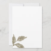 エレガントなモダン ボタニカル フラワー & ゴールドの筆記 招待状 (裏面)