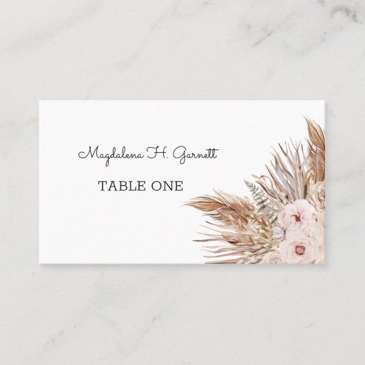 エレガントなモダン ボヘミアンハウスウェディングプレイスカード プレイスカード (正面)