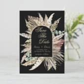 エレガントなモダン ボヘミア テラコッタ Save the Date 招待状 (スタンド正面)