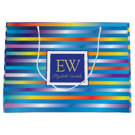 エレガントなモダン ミニマリスト グラデーション ライン デザイン ラージペーパーバッグ