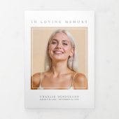 エレガントなモダン ミニマルな葬儀/追悼式 三つ折りプログラム (カバー)