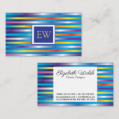 エレガントなモダン ミニマル グラデーション ライン デザイン 名刺 (正面/裏面)