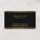 エレガントなモダン ミニマル フェード ゴールド ライン デザイン 名刺 (裏面)