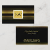 エレガントなモダン ミニマル フェード ゴールド ライン デザイン 名刺 (正面/裏面)