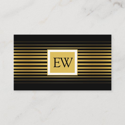 エレガントなモダン ミニマル フェード ゴールド ライン デザイン 名刺 (正面)