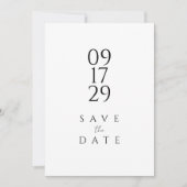 エレガントなモダン ミニマル ブラック&ホワイト ウェディング セーブザデート (正面)