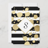 エレガントなモダン 偽のゴールドのしぶきとストライプ 招待状 (裏面)