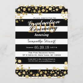 エレガントなモダン 偽のゴールドのしぶきとストライプ 招待状